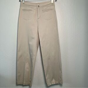 Chico's Women's Khaki Cotton Stretch Wide Leg Pants Size 10 Chico's Size 1.5